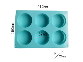 Molde silicona 6 circulos lisos